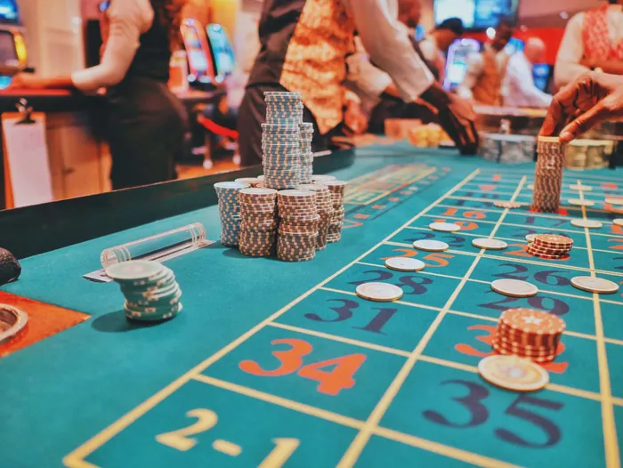 Roulette table at the casino