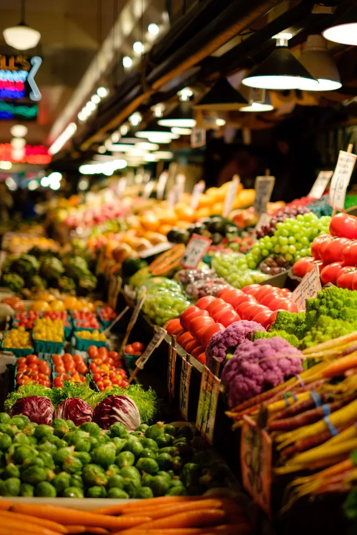 Fruit and vegetable stall at the market